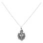 Sterling Silver Flaming Sacred Heart Necklace Front View