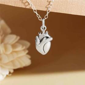 Sterling Silver 3D Anatomical Heart Necklace DISCONTINUED