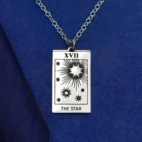 Temperance Tarot Card Pendant on sale .925 Sterling Silver USA