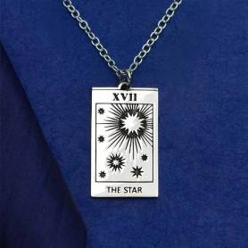 Sterling Silver Star Tarot Card Necklace