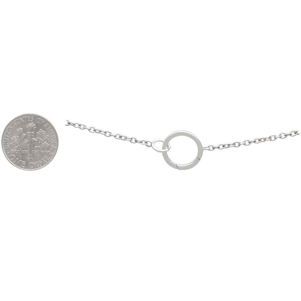 Sterling Silver 13mm Charm Holder Link Necklace