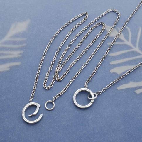 Sterling Silver Charm Holder Necklace - Quality Gold