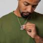 Sterling Silver Thor's Hammer Necklace 22 Inch on model