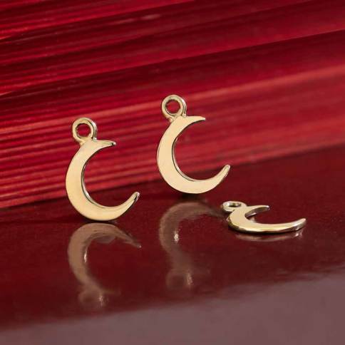 Solid 14K Gold moon charm