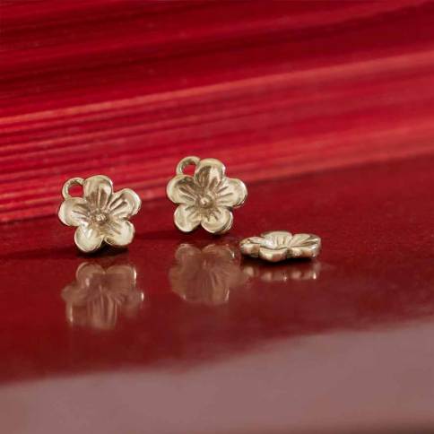 60 Pcs Gold Plated Cherry Blossoms Flower Charms
