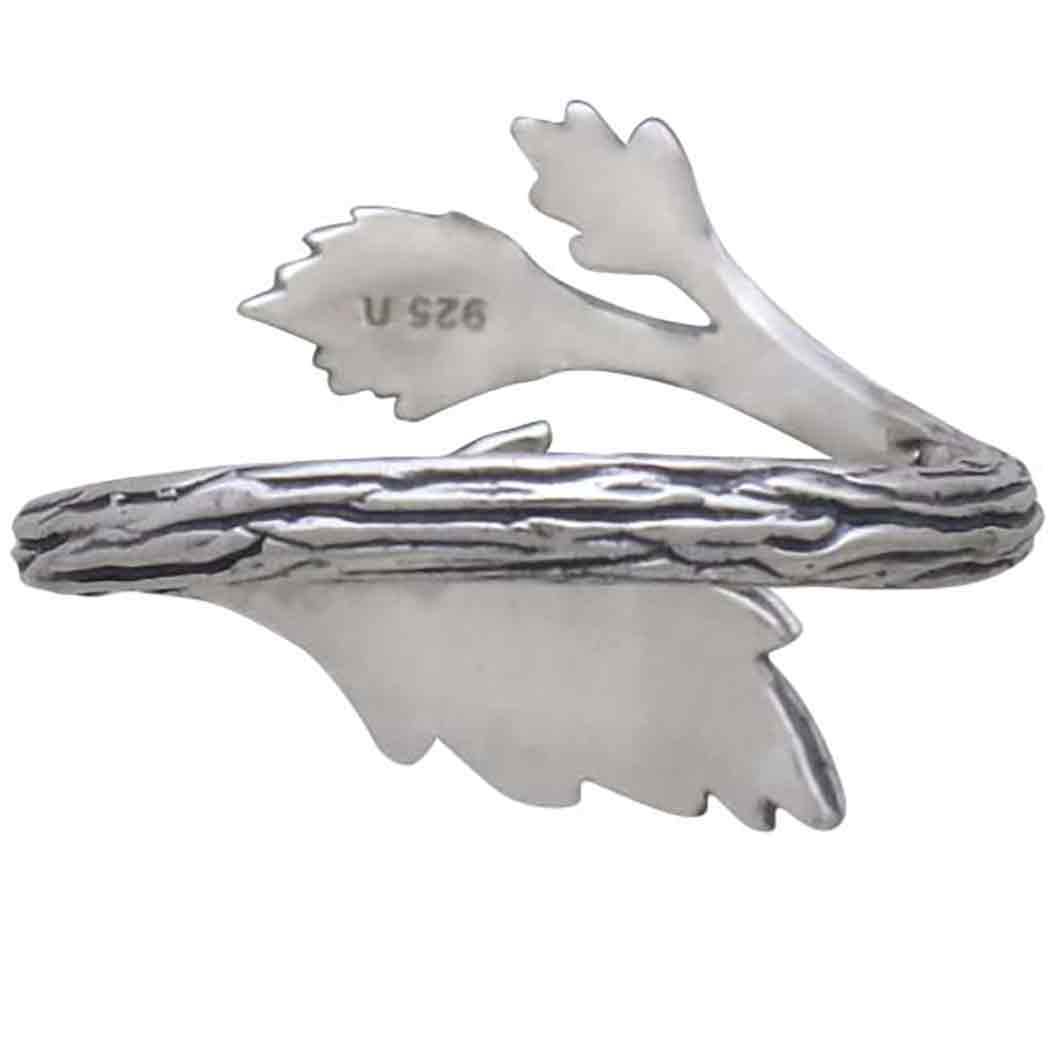 Sterling Silver Adjustable Leaf Ring