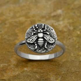 Sterling Silver Bee Coin Ring DISCONTINUED