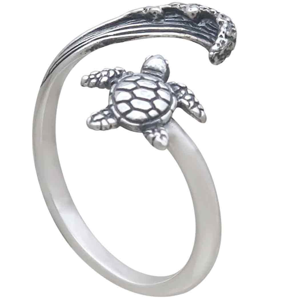 Gold or Silver Yarn Ring Starfish & Sea Turtle Adjustable -  in 2023