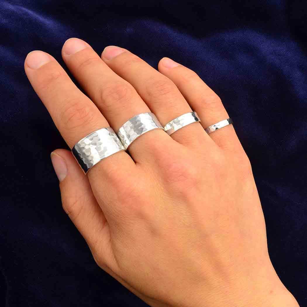 Wide clearance silver rings