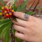Sterling Silver Flower Cluster Ring on hand