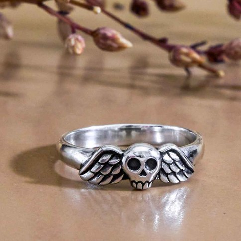 Memento Mori newest skull with wings Sterling silver Bracelet