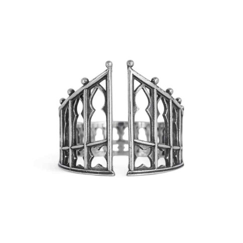Sterling Silver Adjustable Gothic Gate Ring Sterling Silver Adjustable Gothic Gate Ring