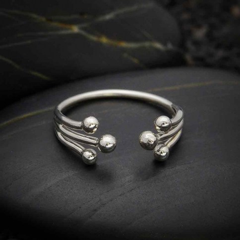 Sterling Silver Adjustable Cupped Circle Ring