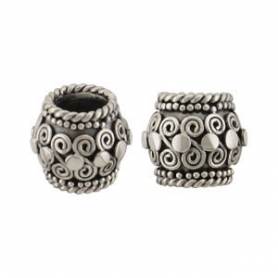16x18mm Sterling Silver Bali 3 Strand Spacer Bead-3-holefanc