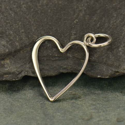 Sterling Silver Hammered Wire Heart Charm