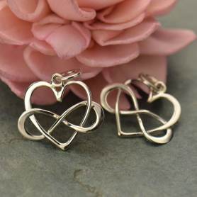 Sterling Silver Infinity Heart Pendant 18x16mm