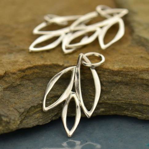 Leafy Links | Sterling Silver Connectors | Jewelry Making Supplies |  Sterling Silver Findings | Sterling Silver Links | 4 Pieces - LNK-32