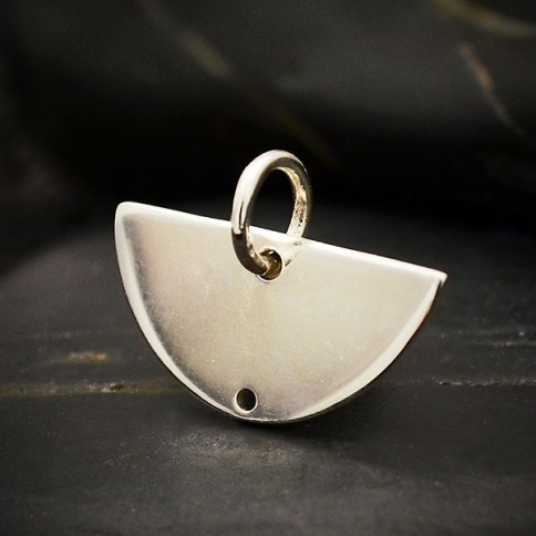 Sterling Silver Chubby Moon Pendant 20x20mm