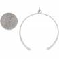 Sterling Silver Crescent Moon Pendant with Holes 47x42mm