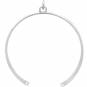 Sterling Silver Crescent Moon Pendant with Holes 47x42mm