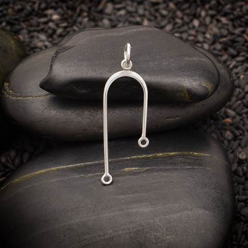 Sterling Silver Long Arch Post Earrings 20x8mm