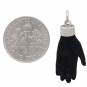 Carved Black Wood Hand Pendant with Silver Bail 27x11mm