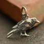 Sterling Silver Raven Charm 13x15mm