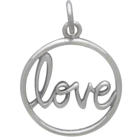 Argento Silver Love Script Lock Necklace