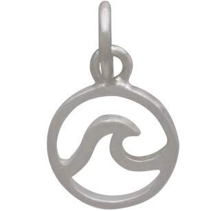 Sterling Silver Mini Openwork Wave Charm