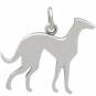 Sterling Silver Greyhound Dog Charm 19x19mm