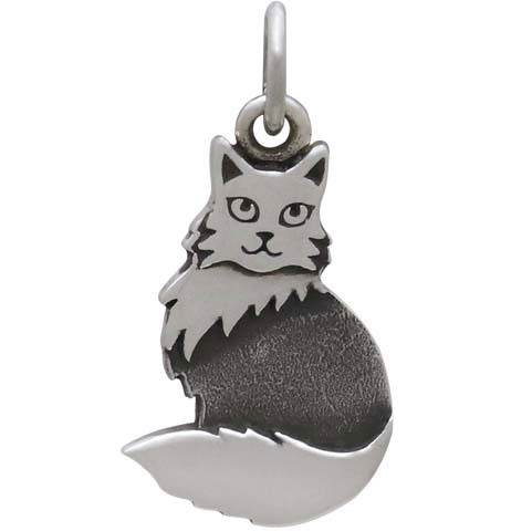 Sterling Silver Cat Charm - Pet Charm