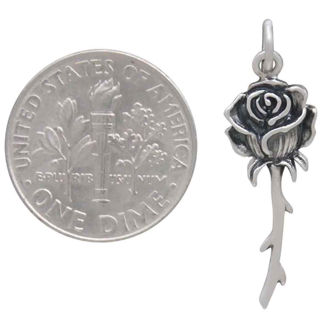 Mijn bedels - Sterling Silver Pendant Charm The Rose