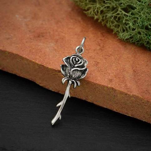 5 Rose Charm Silver by TIJC SP0170