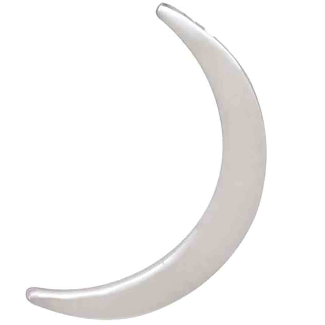 Sterling Silver Long Crescent Moon Bead 18x10mm