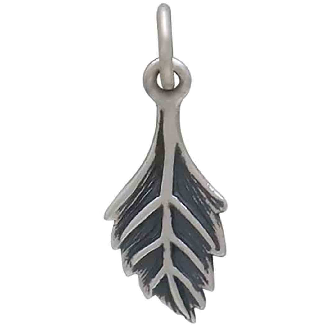 Sterling Silver Small Leaf Charm 20x7mm