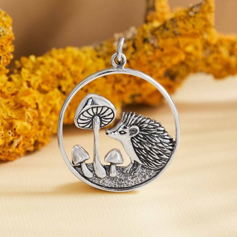 Sterling Silver Chanterelle Mushroom Pendant 24x20mm