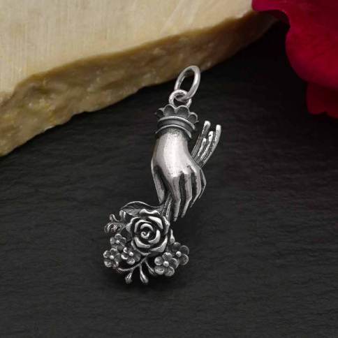 Sterling Silver Daisy Charm - Flower Charm - Small