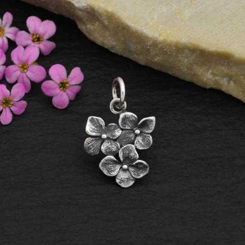 Sterling Silver Daisy Charm - Flower Charm - Small