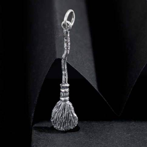 Silver Witch's Hat and Broom earrings, Zinc Sterling Silver Stainless  Steel, No Gemstone : : Clothing, Shoes & Accessories