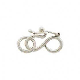 Sterling Silver Hook and Eye Clasp - Flat Small