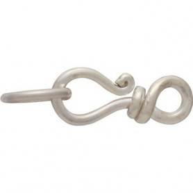 Sterling Silver Hook and Eye Clasp - Flat Medium
