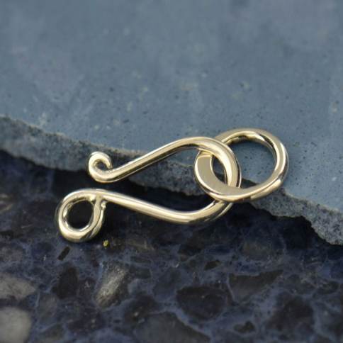 Gold Clasp - Flat Small Hook and Eye in 24K Gold Plate