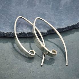 Sterling Silver earring hooks - double loop — ResArtDesigns