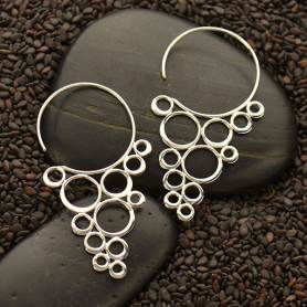 Sterling Silver earring hooks - double loop — ResArtDesigns
