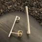 Silver Flat Bar Post Earring with Hidden Loop 25x2mm