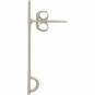 Silver Flat Bar Post Earring with Hidden Loop 25x2mm