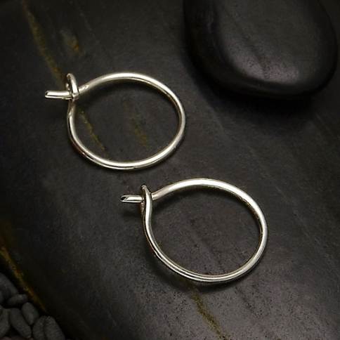 Sterling Silver Hoop Earrings - Xlarge Circle Shape