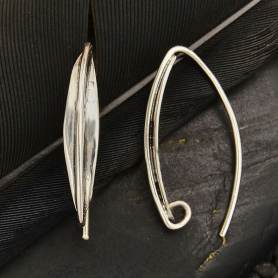 Sterling Silver Earring Hook with Silver Dot