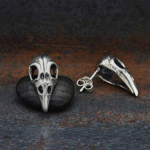 Sterling Silver Raven Skull Ring