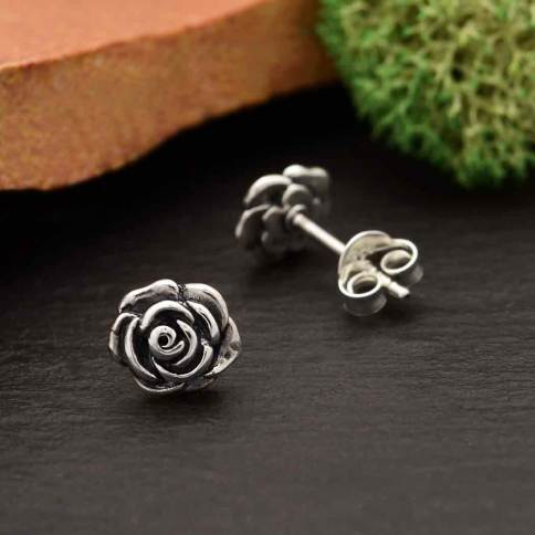 8x Rose Charms for Bracelet/Necklace/Earrings, Silver/Gold/Bronze Flower Charms C755